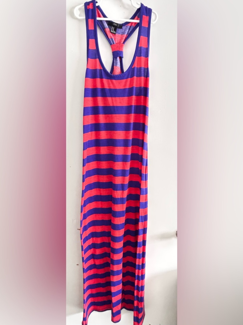 Coral & Royal Blue Racerback Maxi Dress - Picture 2 of 3